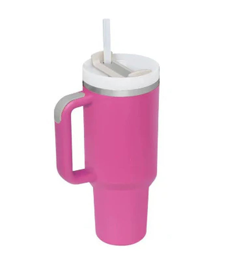 40 Oz Insulated Stainless Steel Tumbler with Handle and Straw, Spill-Proof Vacuum Coffee Cup with Lid - Ideal Gift for Valentine's Day, Perfect for Car, Gym, Office, and Travel