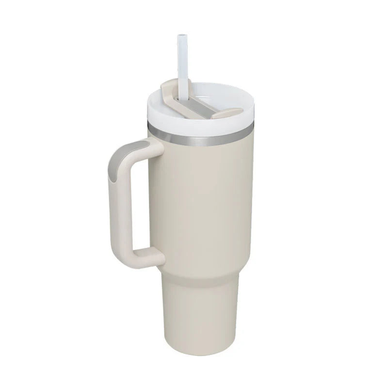 40 Oz Insulated Stainless Steel Tumbler with Handle and Straw, Spill-Proof Vacuum Coffee Cup with Lid - Ideal Gift for Valentine's Day, Perfect for Car, Gym, Office, and Travel