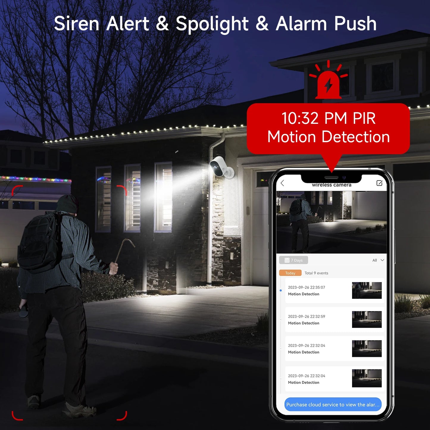 2-Pack XVIM 4MP Wireless 1080P Battery-Powered Surveillance Cameras for Home Security and Protection