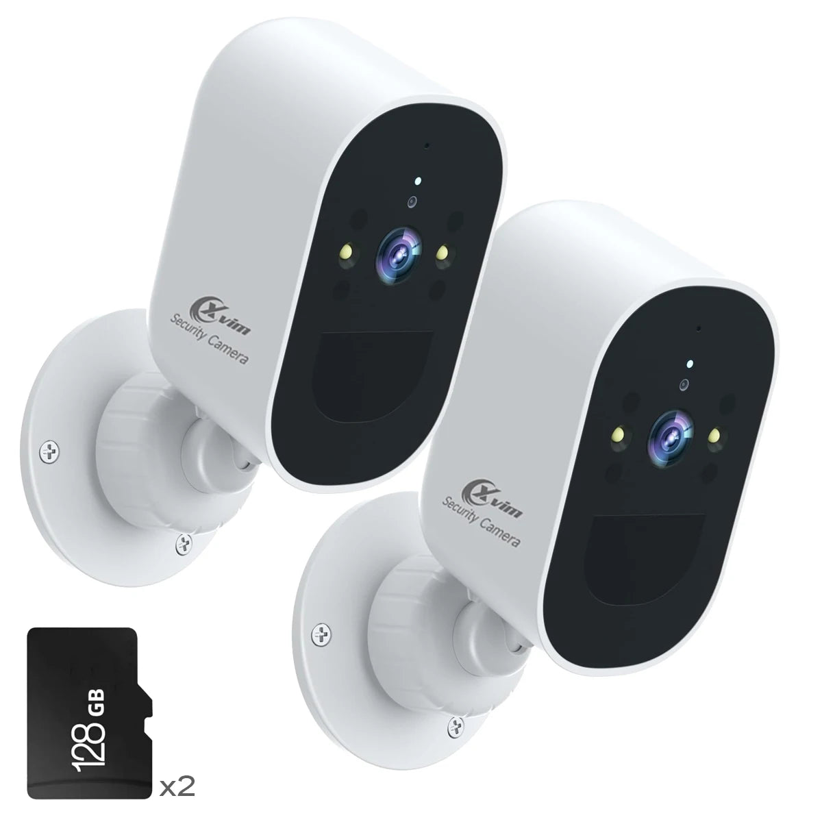 2-Pack XVIM 4MP Wireless 1080P Battery-Powered Surveillance Cameras for Home Security and Protection
