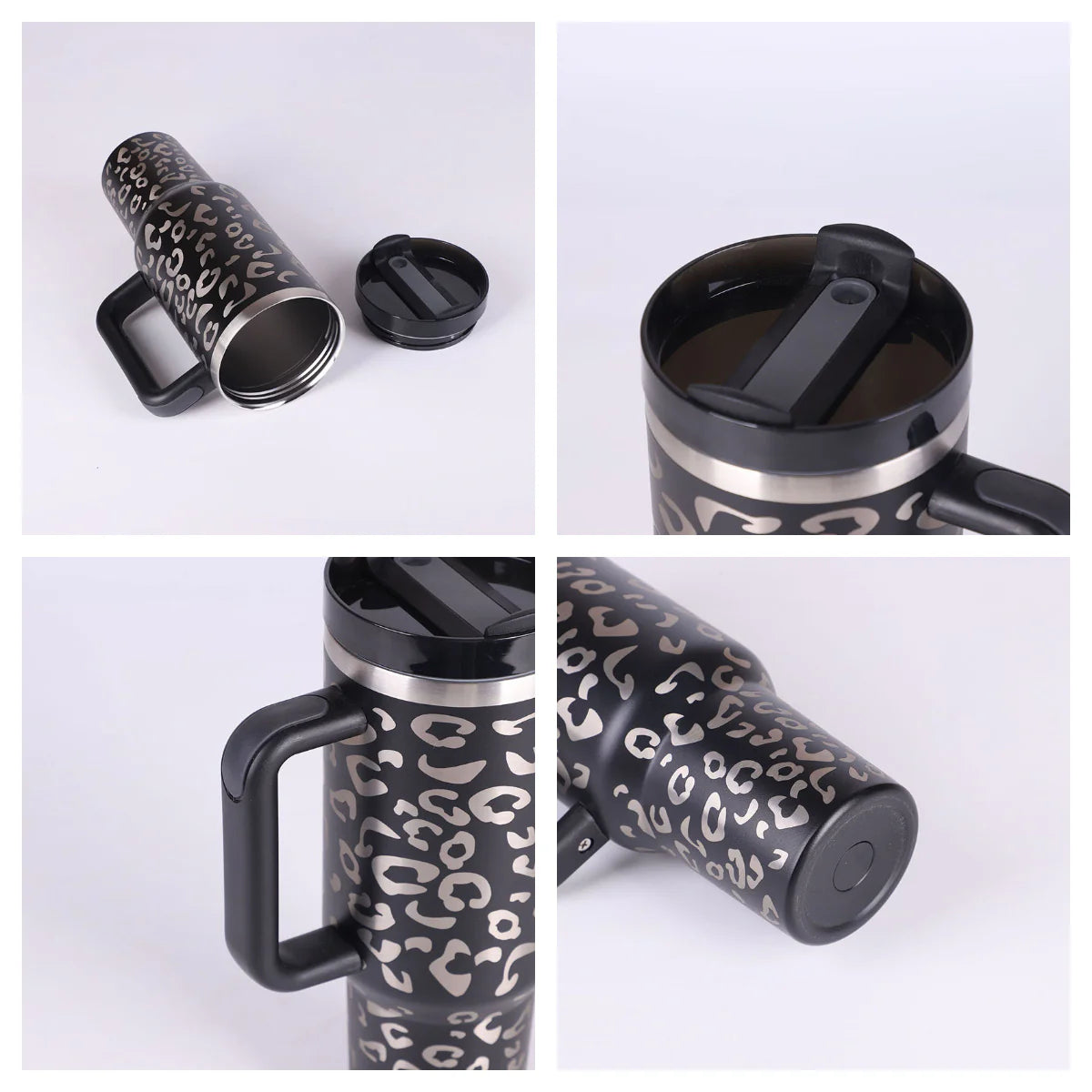 40 Oz Insulated Stainless Steel Tumbler with Handle and Straw, Spill-Proof Vacuum Coffee Cup with Lid - Ideal Gift for Valentine's Day, Perfect for Car, Gym, Office, and Travel