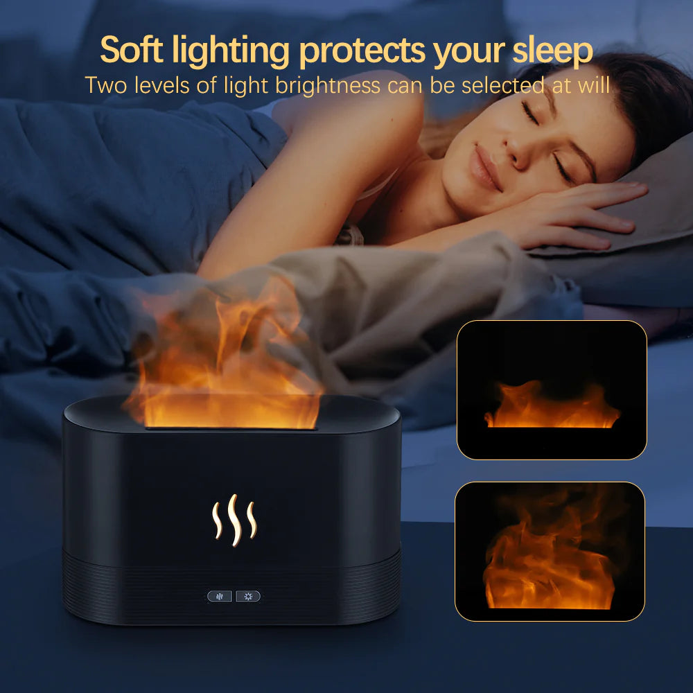 Flame Fire Ultrasonic Aromatherapy Humidifier and Diffuser for Home and Bedroom Fragrance Enhancement