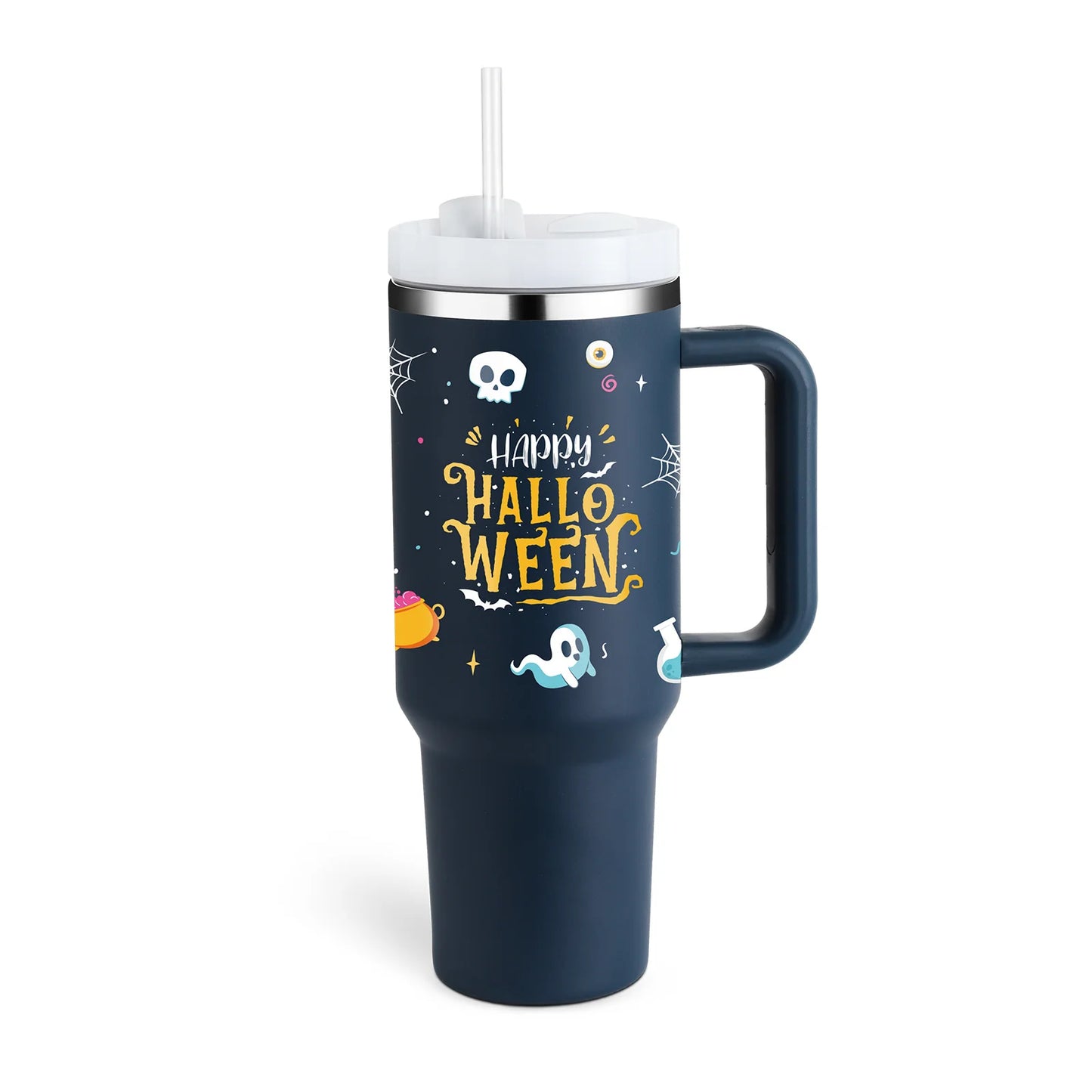 40 Oz Insulated Stainless Steel Tumbler with Handle and Straw, Spill-Proof Vacuum Coffee Cup with Lid - Ideal Gift for Valentine's Day, Perfect for Car, Gym, Office, and Travel