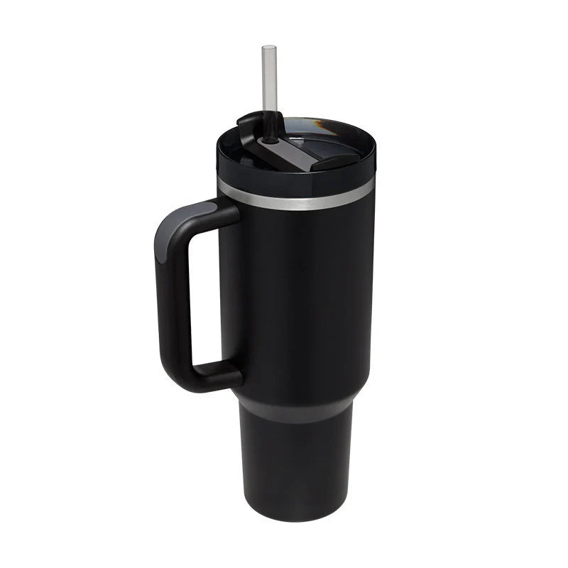 40 Oz Insulated Stainless Steel Tumbler with Handle and Straw, Spill-Proof Vacuum Coffee Cup with Lid - Ideal Gift for Valentine's Day, Perfect for Car, Gym, Office, and Travel