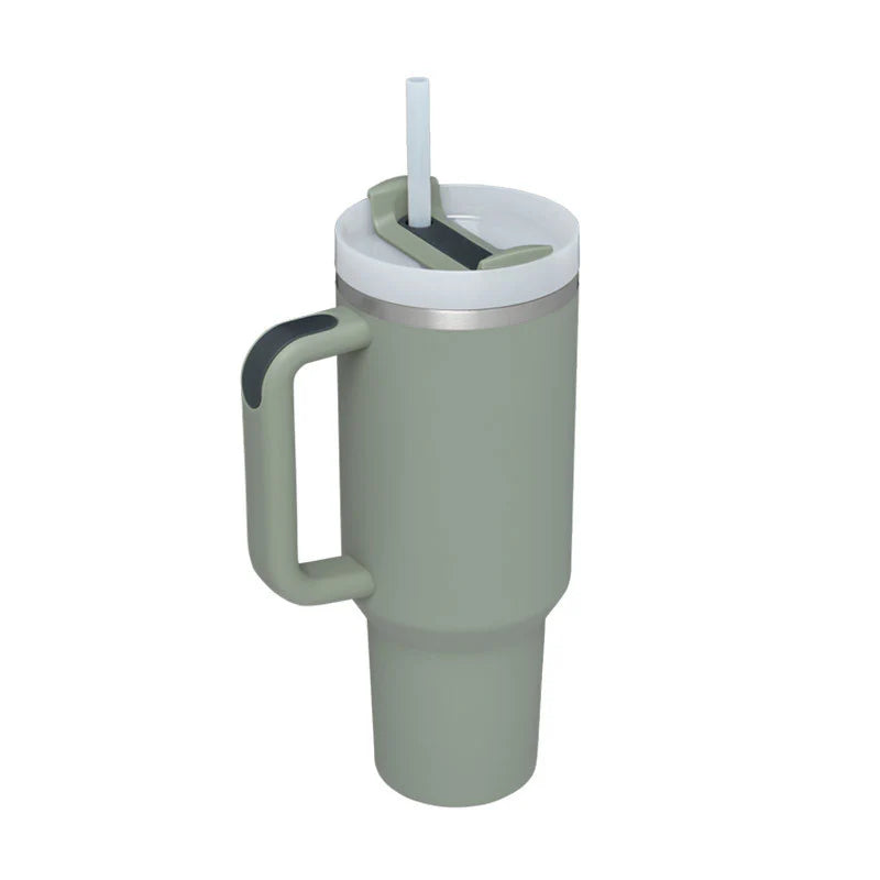40 Oz Insulated Stainless Steel Tumbler with Handle and Straw, Spill-Proof Vacuum Coffee Cup with Lid - Ideal Gift for Valentine's Day, Perfect for Car, Gym, Office, and Travel