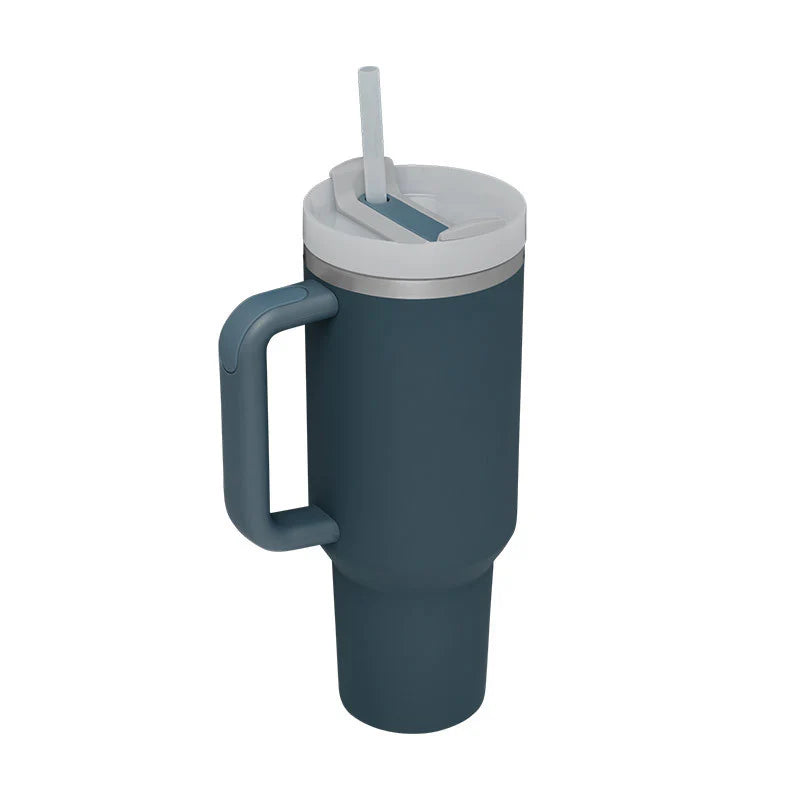 40 Oz Insulated Stainless Steel Tumbler with Handle and Straw, Spill-Proof Vacuum Coffee Cup with Lid - Ideal Gift for Valentine's Day, Perfect for Car, Gym, Office, and Travel