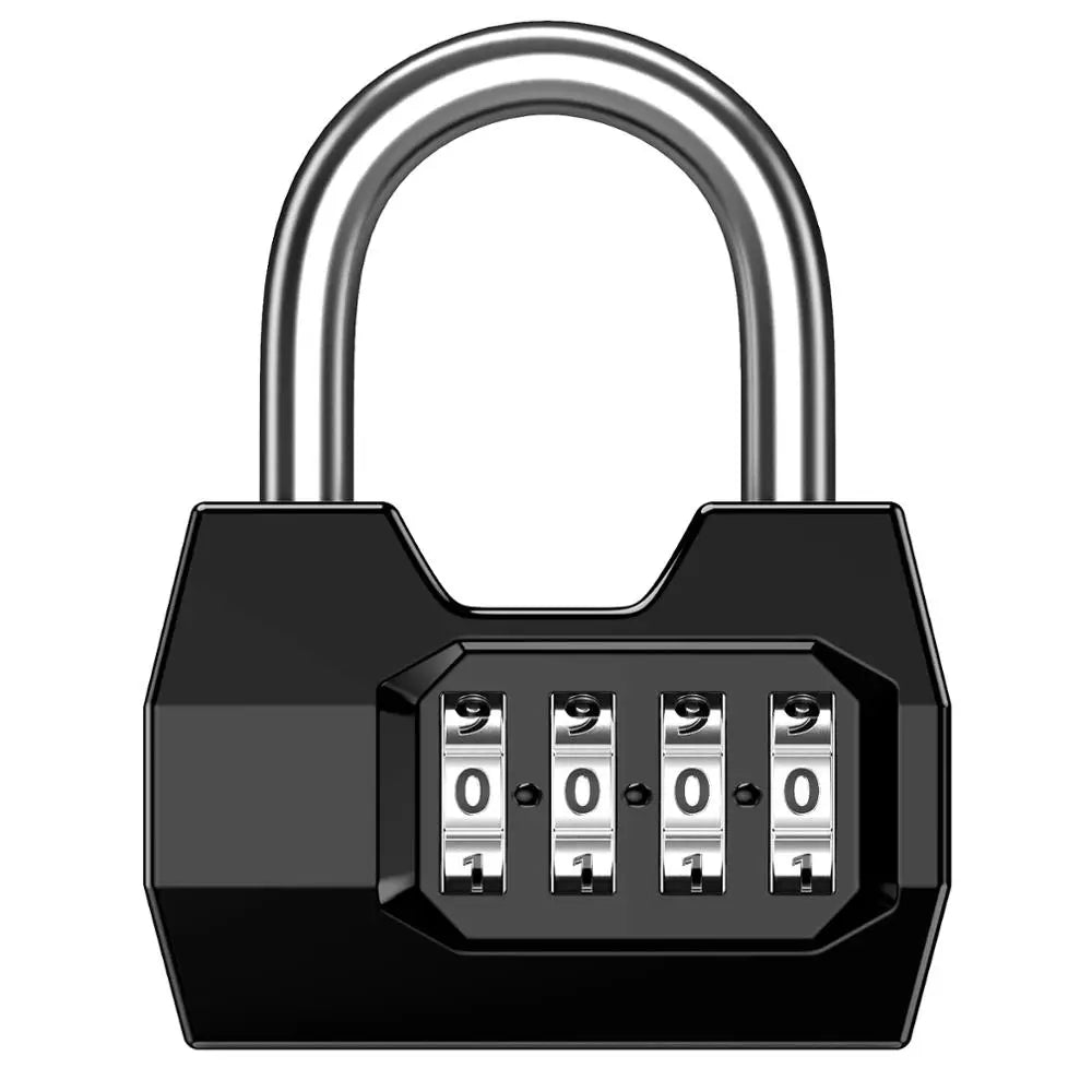 4-Digit Weatherproof Combination Padlock for Outdoor Security and Gym Use