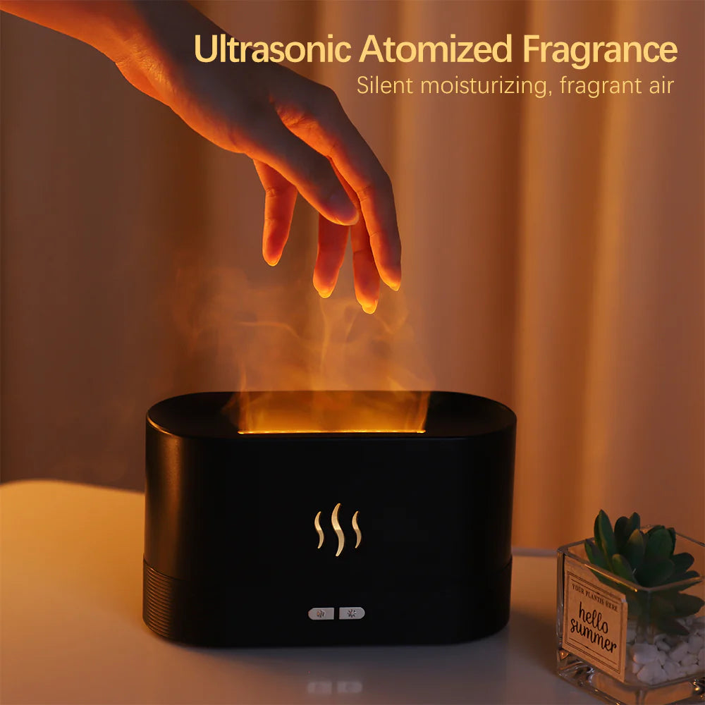 Flame Fire Ultrasonic Aromatherapy Humidifier and Diffuser for Home and Bedroom Fragrance Enhancement
