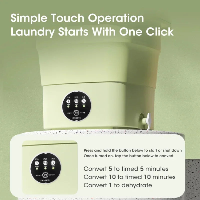 Portable Mini Washing Machine and Centrifuge for Efficient Dehydration of Clothes and Underwear