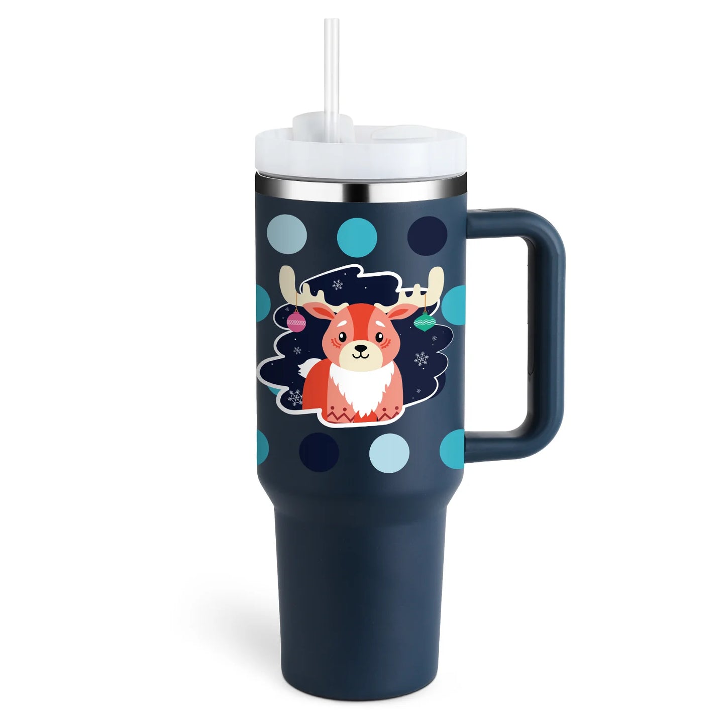 40 Oz Insulated Stainless Steel Tumbler with Handle and Straw, Spill-Proof Vacuum Coffee Cup with Lid - Ideal Gift for Valentine's Day, Perfect for Car, Gym, Office, and Travel