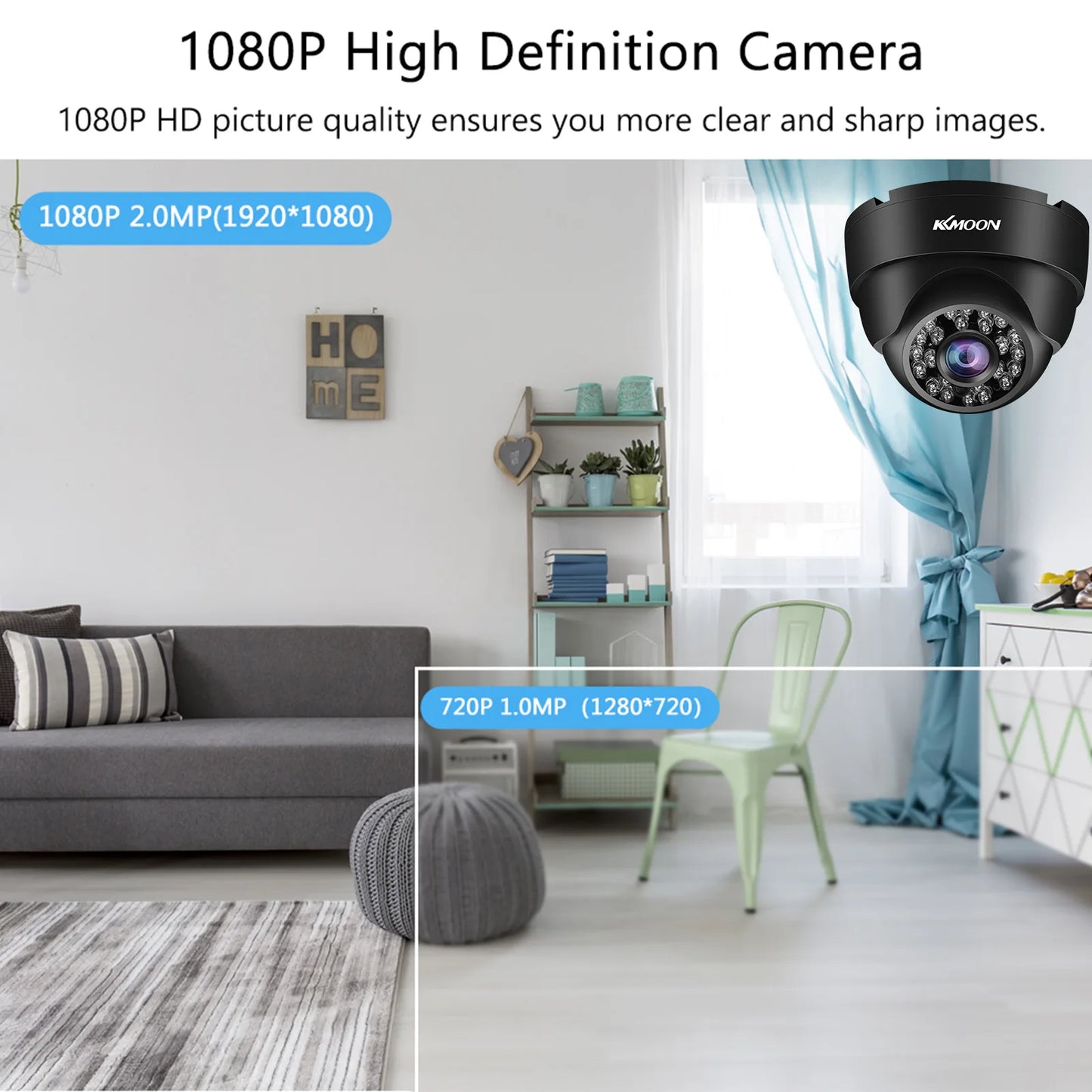 1080P Full HD Outdoor Surveillance Camera with 2MP Resolution, AHD Technology, Infrared Night Vision, and Motion Detection