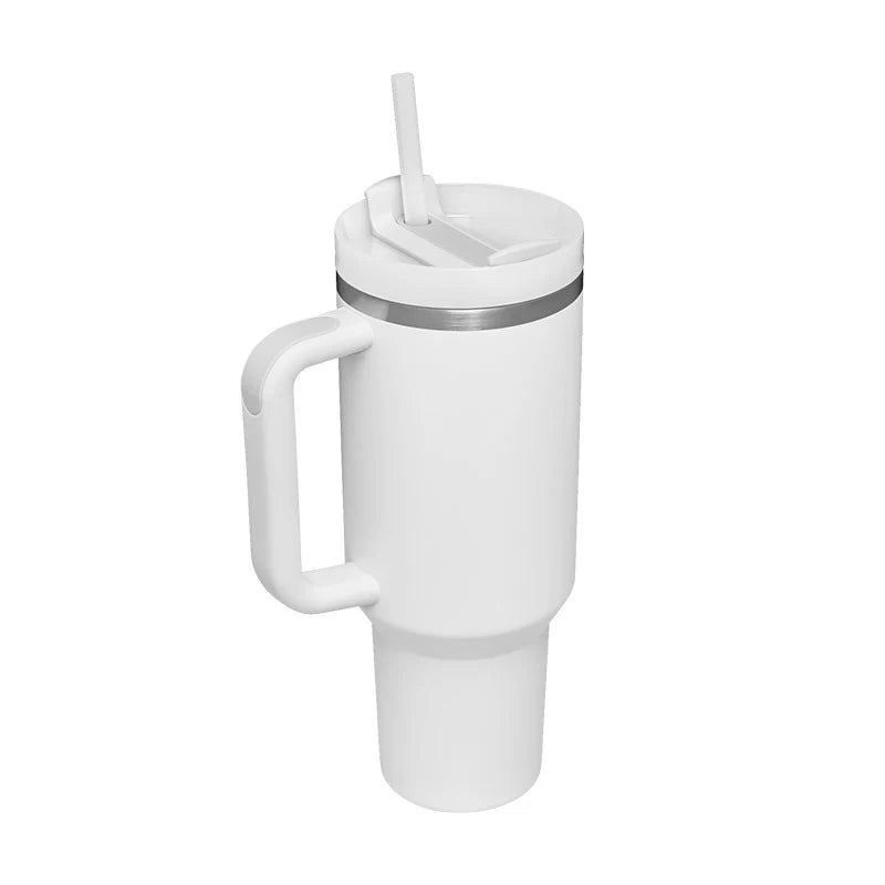 40 Oz Insulated Stainless Steel Tumbler with Handle and Straw, Spill-Proof Vacuum Coffee Cup with Lid - Ideal Gift for Valentine's Day, Perfect for Car, Gym, Office, and Travel