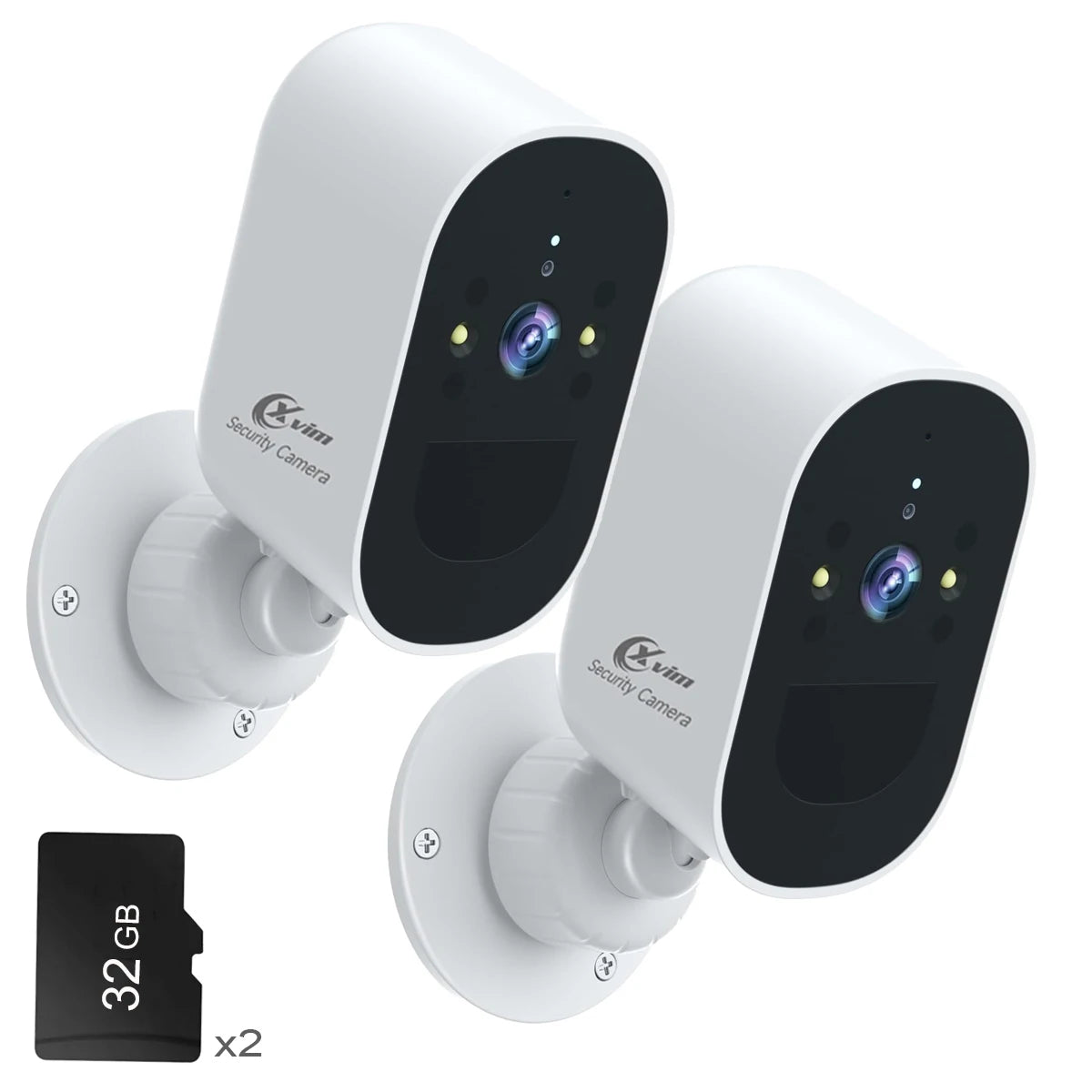 2-Pack XVIM 4MP Wireless 1080P Battery-Powered Surveillance Cameras for Home Security and Protection