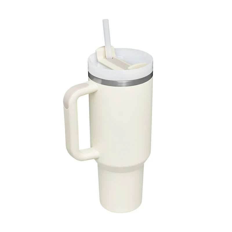40 Oz Insulated Stainless Steel Tumbler with Handle and Straw, Spill-Proof Vacuum Coffee Cup with Lid - Ideal Gift for Valentine's Day, Perfect for Car, Gym, Office, and Travel