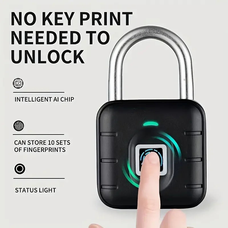 Waterproof Smart Fingerprint Padlock - Keyless Electronic Digital Lock for Dormitory Security