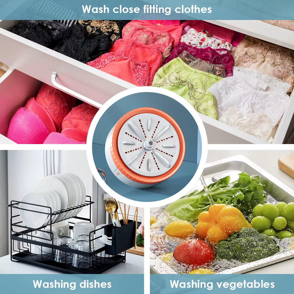 3-Speed Compact USB Portable Washing Machine for Underwear and Socks - Ideal for Travel