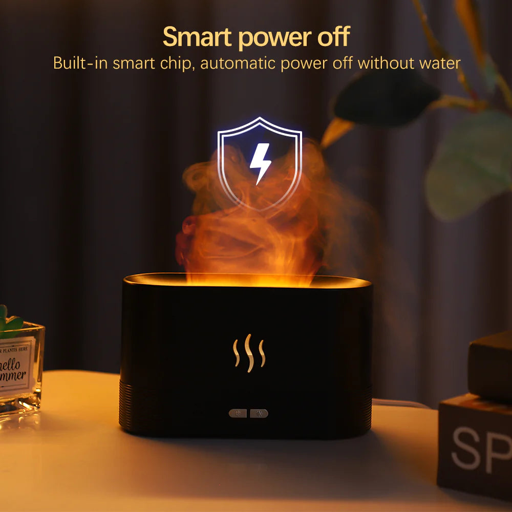 Flame Fire Ultrasonic Aromatherapy Humidifier and Diffuser for Home and Bedroom Fragrance Enhancement