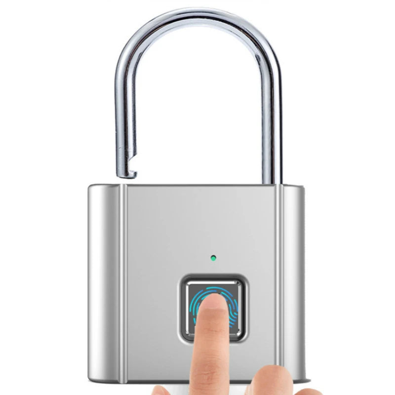 Biometric Fingerprint Padlock - Waterproof Keyless Door Lock with USB Rechargeable Security for Home Use