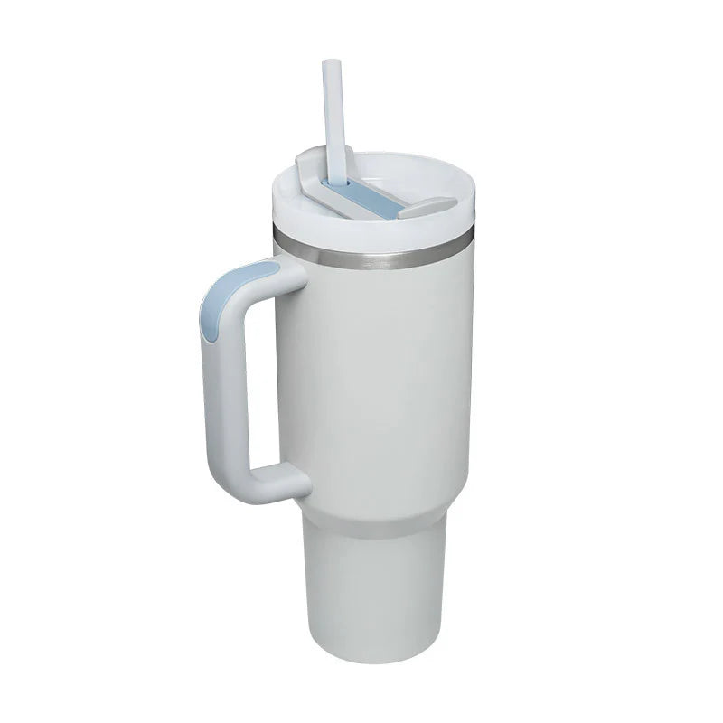 40 Oz Insulated Stainless Steel Tumbler with Handle and Straw, Spill-Proof Vacuum Coffee Cup with Lid - Ideal Gift for Valentine's Day, Perfect for Car, Gym, Office, and Travel