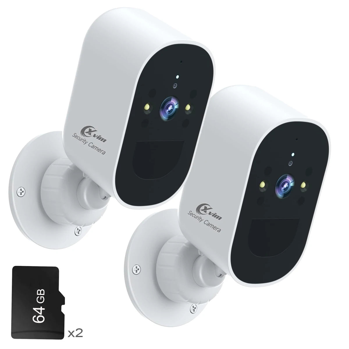 2-Pack XVIM 4MP Wireless 1080P Battery-Powered Surveillance Cameras for Home Security and Protection