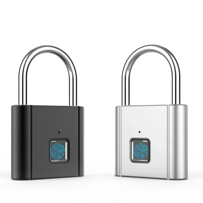Biometric Fingerprint Padlock - Waterproof Keyless Door Lock with USB Rechargeable Security for Home Use