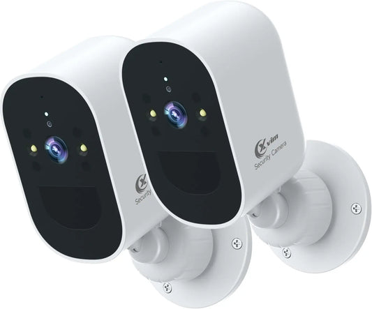 2-Pack XVIM 4MP Wireless 1080P Battery-Powered Surveillance Cameras for Home Security and Protection