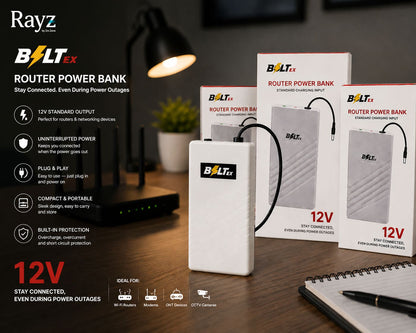 12V Router Power Bank on / off Button– High-Performance UPS for Non-Stop Internet (3-4 Hours Backup