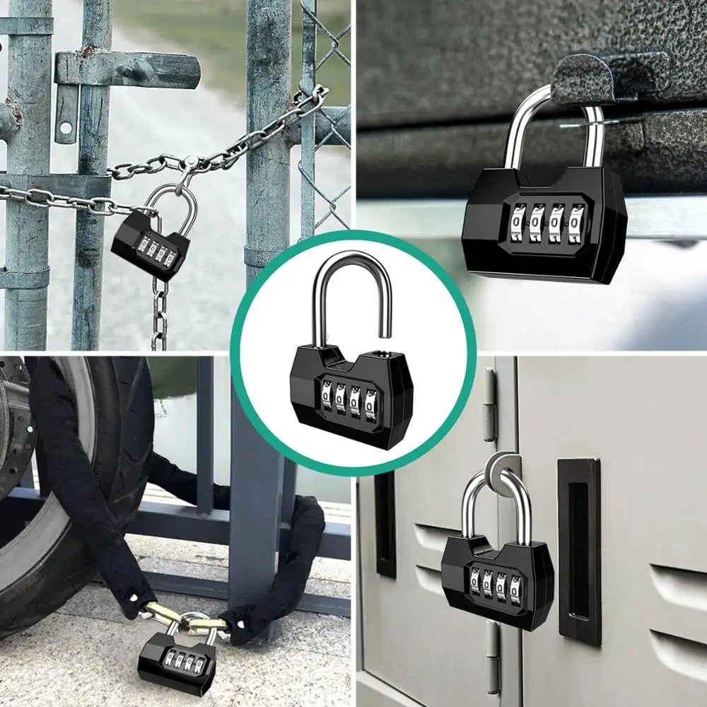 4-Digit Weatherproof Combination Padlock for Outdoor Security and Gym Use