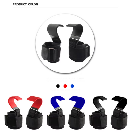 Weight Lifting Hook Grips with Wrist Wraps Hand-Bar Wrist Strap Gym Fitness Hook Weight Strap Pull-Ups Power Lifting Gloves