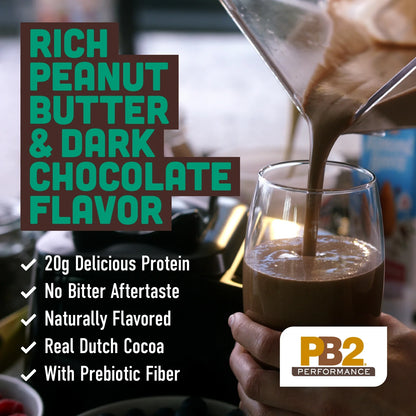 Performance Peanut Plant Based Vegan Protein Powder | 20G Complete Protein, No Added Sugar, Prebiotic Fiber | Dairy Free, Certified Vegan, Non-Gmo, and Gluten Free [Peanut with Dutch Cocoa, 2Lb]
