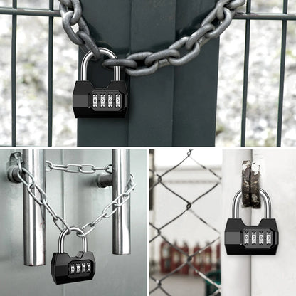 4-Digit Weatherproof Combination Padlock for Outdoor Security and Gym Use