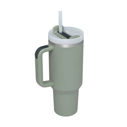 40 Oz Insulated Stainless Steel Tumbler with Handle and Straw, Spill-Proof Vacuum Coffee Cup with Lid - Ideal Gift for Valentine's Day, Perfect for Car, Gym, Office, and Travel