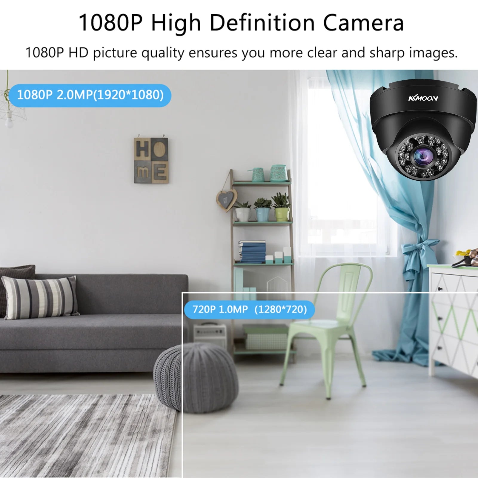 1080P Full HD Outdoor Surveillance Camera with 2MP Resolution, AHD Technology, Infrared Night Vision, and Motion Detection