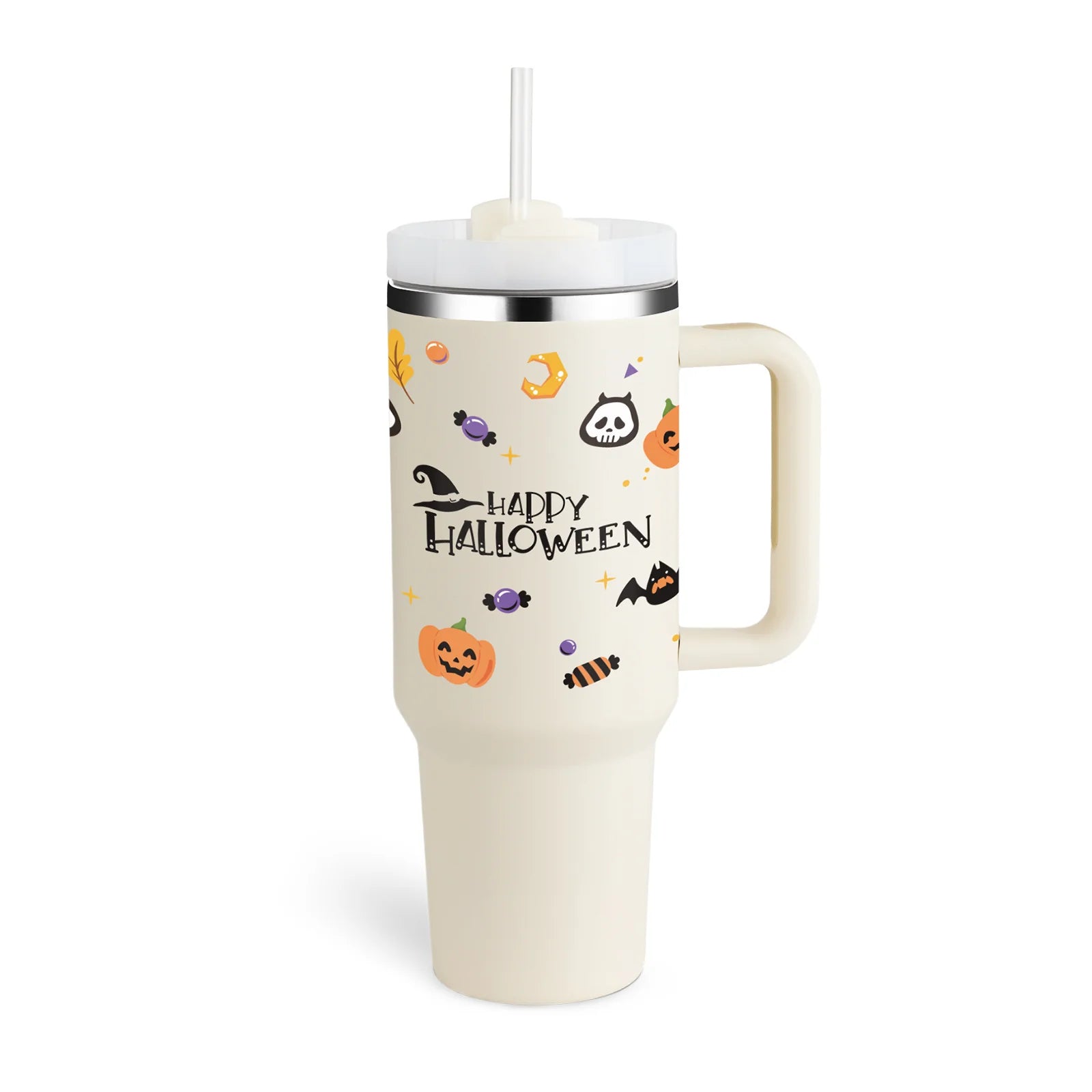 40 Oz Insulated Stainless Steel Tumbler with Handle and Straw, Spill-Proof Vacuum Coffee Cup with Lid - Ideal Gift for Valentine's Day, Perfect for Car, Gym, Office, and Travel