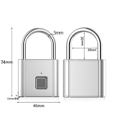 Biometric Fingerprint Padlock - Waterproof Keyless Door Lock with USB Rechargeable Security for Home Use