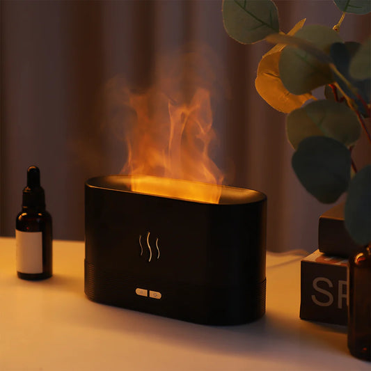 Flame Fire Ultrasonic Aromatherapy Humidifier and Diffuser for Home and Bedroom Fragrance Enhancement