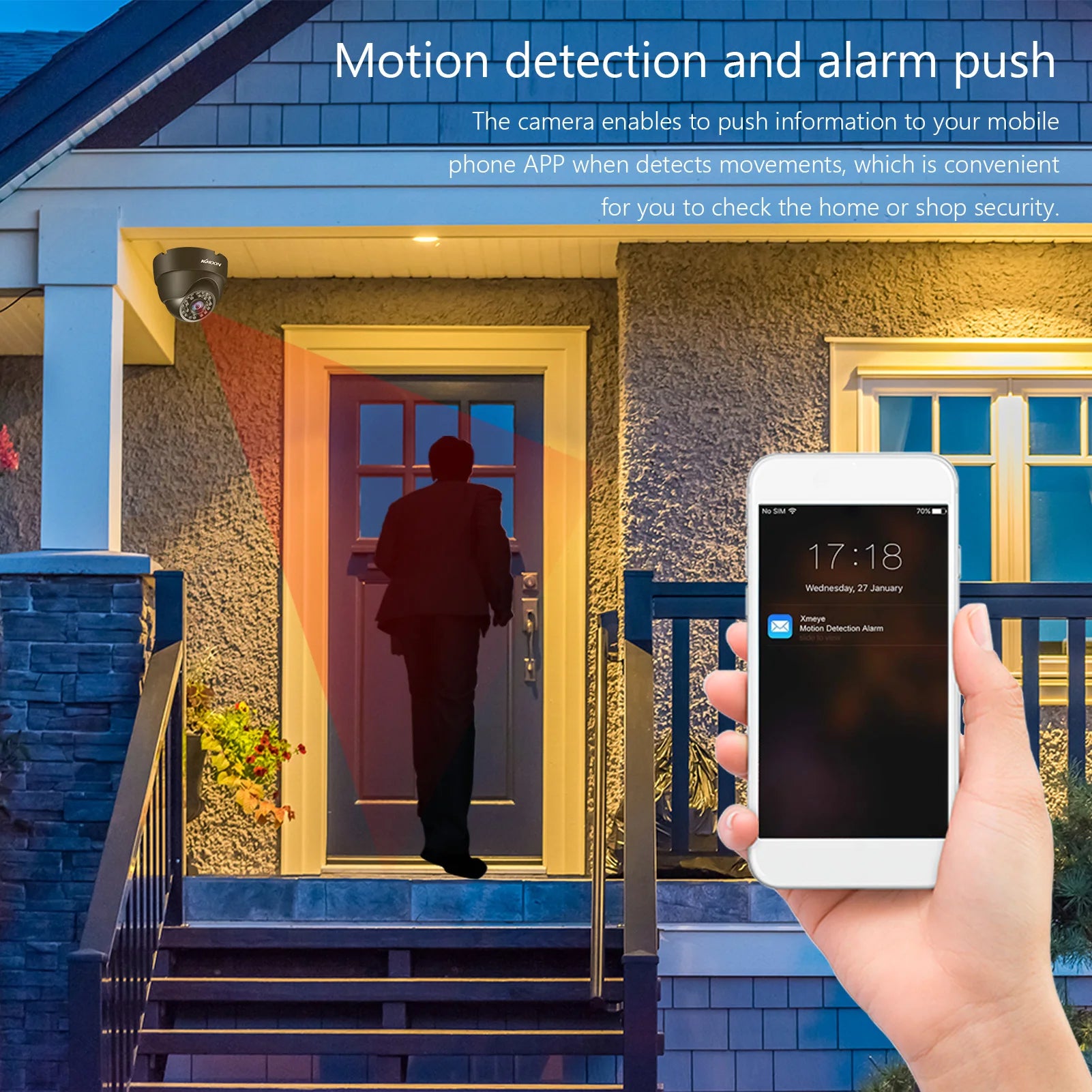 1080P Full HD Outdoor Surveillance Camera with 2MP Resolution, AHD Technology, Infrared Night Vision, and Motion Detection