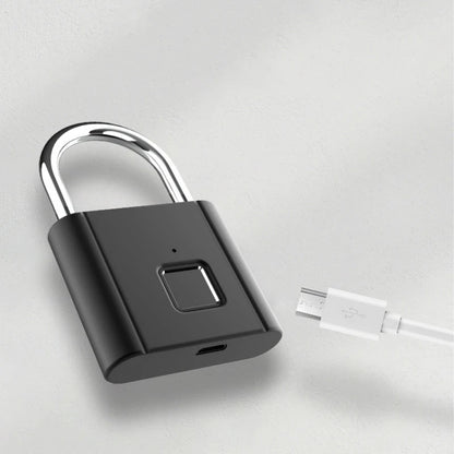 Biometric Fingerprint Padlock - Waterproof Keyless Door Lock with USB Rechargeable Security for Home Use