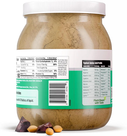 Performance Peanut Plant Based Vegan Protein Powder | 20G Complete Protein, No Added Sugar, Prebiotic Fiber | Dairy Free, Certified Vegan, Non-Gmo, and Gluten Free [Peanut with Dutch Cocoa, 2Lb]